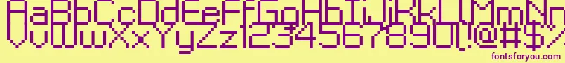 フォントKyrou9Regular – 紫色のフォント、黄色の背景