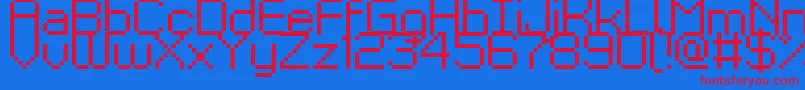 Kyrou9Regular Font – Red Fonts on Blue Background