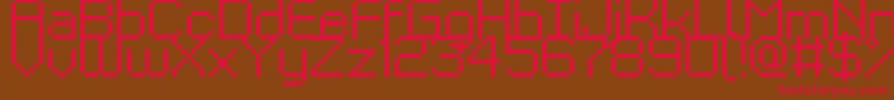 フォントKyrou9Regular – 赤い文字が茶色の背景にあります。