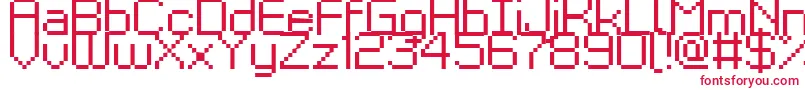 フォントKyrou9Regular – 白い背景に赤い文字