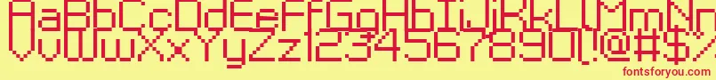 フォントKyrou9Regular – 赤い文字の黄色い背景