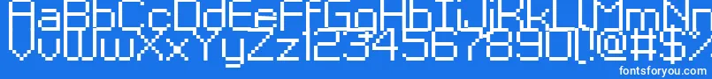 Kyrou9Regular-fontti – valkoiset fontit sinisellä taustalla