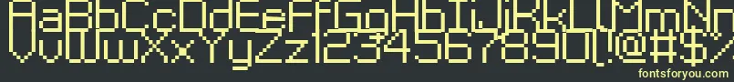 Kyrou9Regular-fontti – keltaiset fontit mustalla taustalla