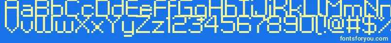 Kyrou9Regular-fontti – keltaiset fontit sinisellä taustalla
