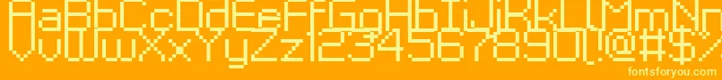 Шрифт Kyrou9Regular – жёлтые шрифты на оранжевом фоне
