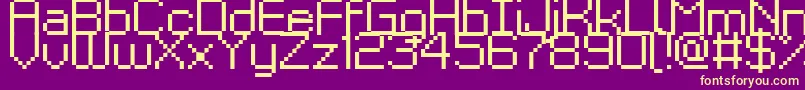 フォントKyrou9Regular – 紫の背景に黄色のフォント
