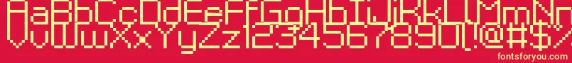 フォントKyrou9Regular – 黄色の文字、赤い背景