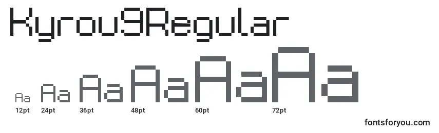 Размеры шрифта Kyrou9Regular