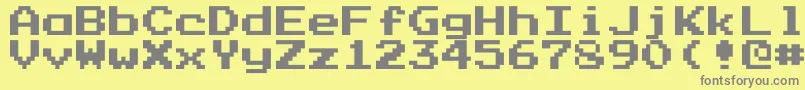 PressStartK Font – Gray Fonts on Yellow Background