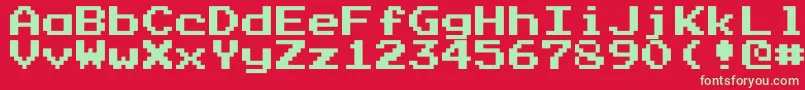 PressStartK Font – Green Fonts on Red Background