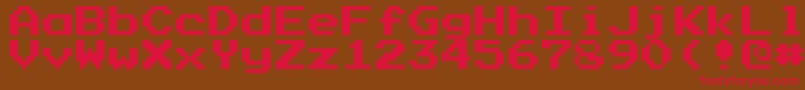 PressStartK Font – Red Fonts on Brown Background