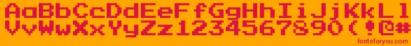 フォントPressStartK – オレンジの背景に赤い文字