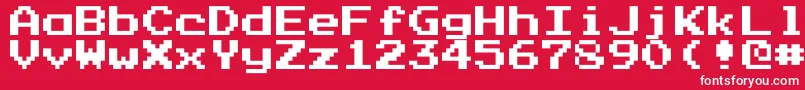 PressStartK Font – White Fonts on Red Background