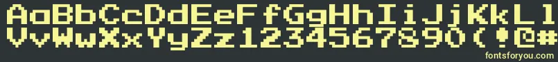 Lisätietoja PressStartK-fontista PressStartK-fontti – keltaiset fontit mustalla taustalla