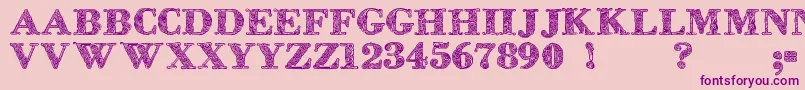 Zsylettprocontour-Schriftart – Violette Schriften auf rosa Hintergrund