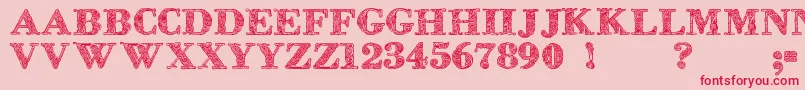 Zsylettprocontour Font – Red Fonts on Pink Background