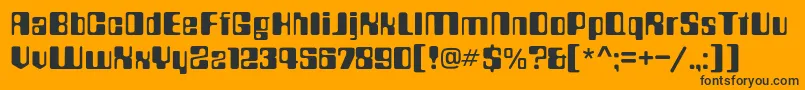 Countdownc-fontti – mustat fontit oranssilla taustalla