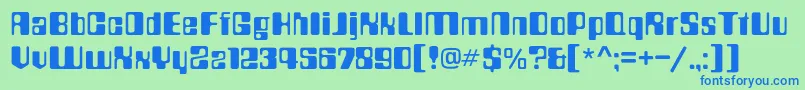 Countdownc-Schriftart – Blaue Schriften auf grünem Hintergrund