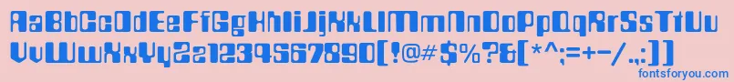 Countdownc-Schriftart – Blaue Schriften auf rosa Hintergrund