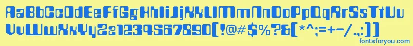 Countdownc Font – Blue Fonts on Yellow Background