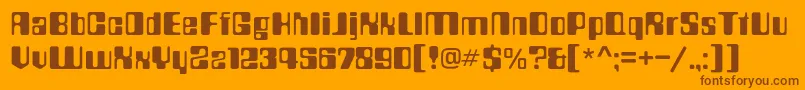 Czcionka Countdownc – brązowe czcionki na pomarańczowym tle