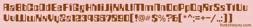 フォントCountdownc – ピンクの背景に茶色のフォント