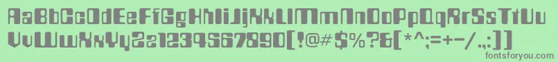 フォントCountdownc – 緑の背景に灰色の文字