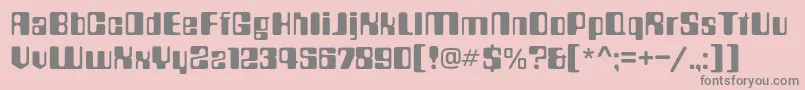 Countdownc-fontti – harmaat kirjasimet vaaleanpunaisella taustalla