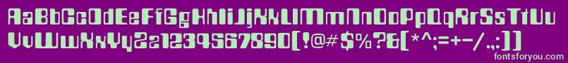 Countdownc-fontti – vihreät fontit violetilla taustalla