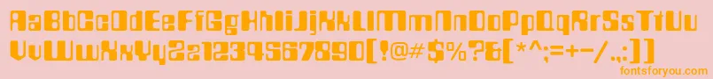Countdownc-Schriftart – Orangefarbene Schriften auf rosa Hintergrund