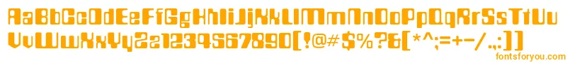 Countdownc-Schriftart – Orangefarbene Schriften auf weißem Hintergrund