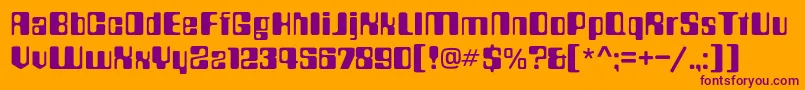 フォントCountdownc – オレンジの背景に紫のフォント