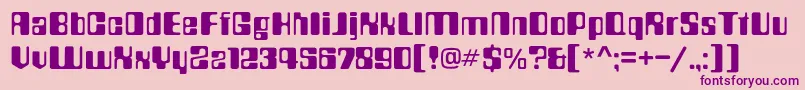 Countdownc-Schriftart – Violette Schriften auf rosa Hintergrund