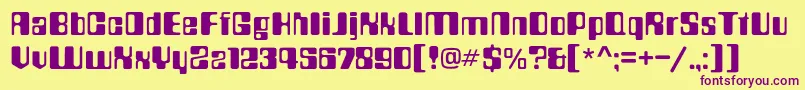 Countdownc-fontti – violetit fontit keltaisella taustalla