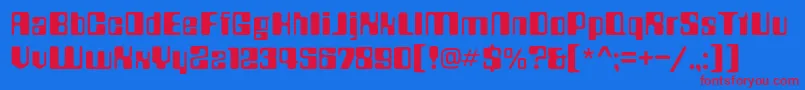 Fonte Countdownc – fontes vermelhas em um fundo azul
