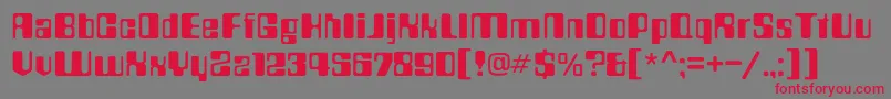 フォントCountdownc – 赤い文字の灰色の背景