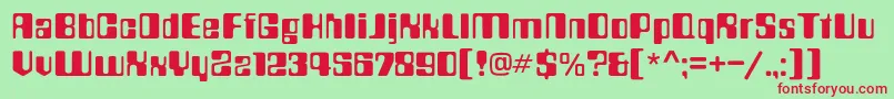 Countdownc Font – Red Fonts on Green Background