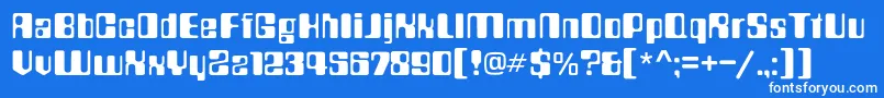 Countdownc-Schriftart – Weiße Schriften auf blauem Hintergrund