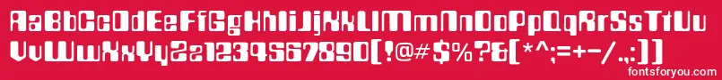 フォントCountdownc – 赤い背景に白い文字