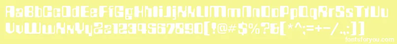 Czcionka Countdownc – białe czcionki na żółtym tle