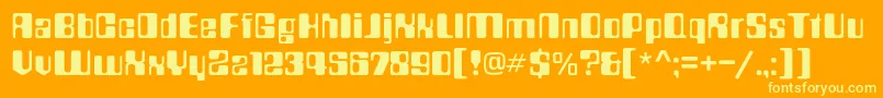 Countdownc Font – Yellow Fonts on Orange Background