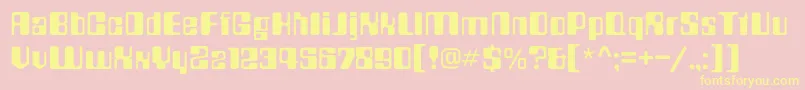 Countdownc-fontti – keltaiset fontit vaaleanpunaisella taustalla
