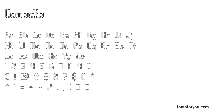 Czcionka Compc3o – alfabet, cyfry, specjalne znaki