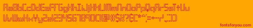 Compc3o-Schriftart – Rote Schriften auf orangefarbenem Hintergrund