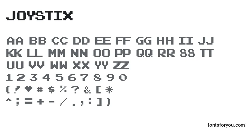 Шрифт Joystix – алфавит, цифры, специальные символы