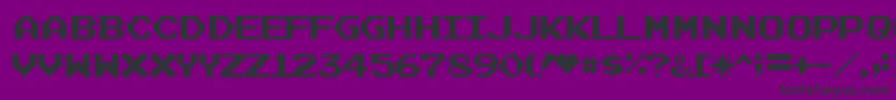 Czcionka Joystix – czarne czcionki na fioletowym tle