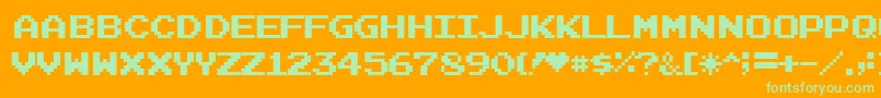Шрифт Joystix – зелёные шрифты на оранжевом фоне