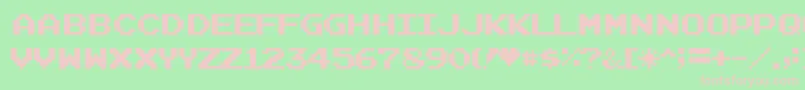Joystix-Schriftart – Rosa Schriften auf grünem Hintergrund