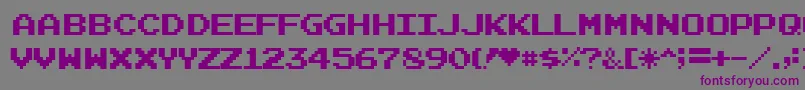 Weitere Informationen zur Joystix-Schriftart Joystix-Schriftart – Violette Schriften auf grauem Hintergrund
