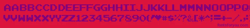 Joystix Font – Purple Fonts on Red Background